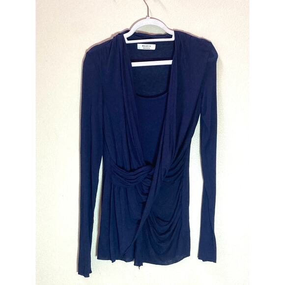 Bailey 44 Softest Draped Long Sleeve Royal Navy Lovely Top ~ Sz M ~ Elegant! - Picture 4 of 8